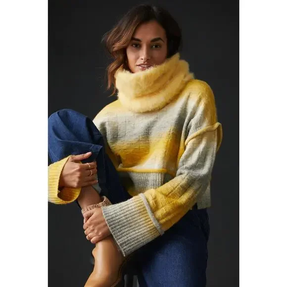 Anthropologie Pilcro Cropped Mock-Neck Sweater - New XL - Picture 2 of 9